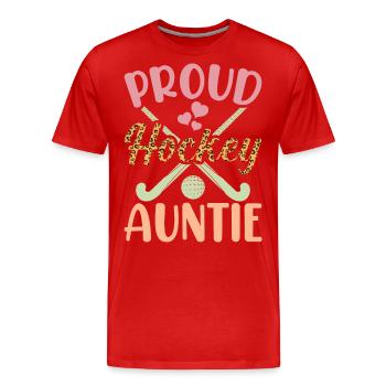 Tante de hockey - T-shirt bio Premium Homme - rouge - Devant - Damien (186cm)