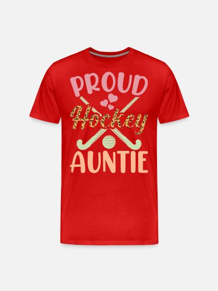 Hockey Aunt - Men's Premium Organic T-Shirt - red