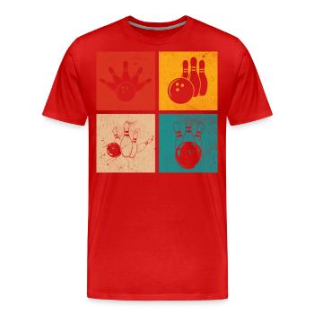 Bowling - Männer Premium Bio T-Shirt - Rot - Vorne - Damien (186cm)