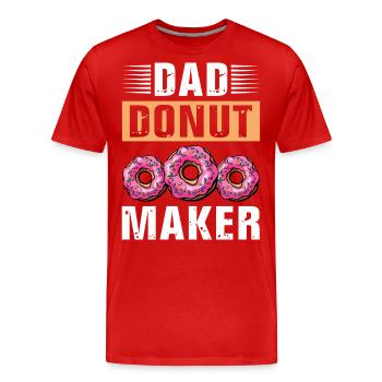 Papa Donut - Men's Premium Organic T-Shirt - red - Front - Damien (186cm)
