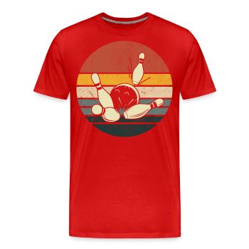 Bowling - Männer Premium Bio T-Shirt - Rot - Vorne - Damien (186cm)