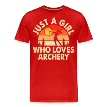 Archer Tir à l’arc - T-shirt bio Premium Homme - rouge - Devant - Damien (186cm)