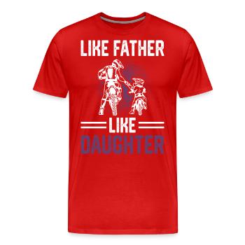 Motocross Father and Daughter - Men's Premium Organic T-Shirt - red - Front - Damien (186cm)