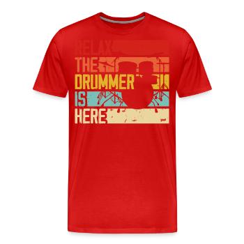 Schlagzeug Schlagzeuger Drummer - Männer Premium Bio T-Shirt - Rot - Vorne - Damien (186cm)