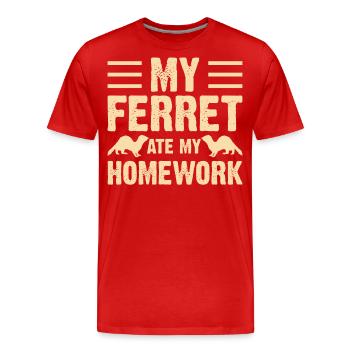 Furet - T-shirt bio Premium Homme - rouge - Devant - Damien (186cm)