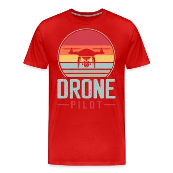 Drohne - Männer Premium Bio T-Shirt - Rot - Vorne - Damien (186cm)