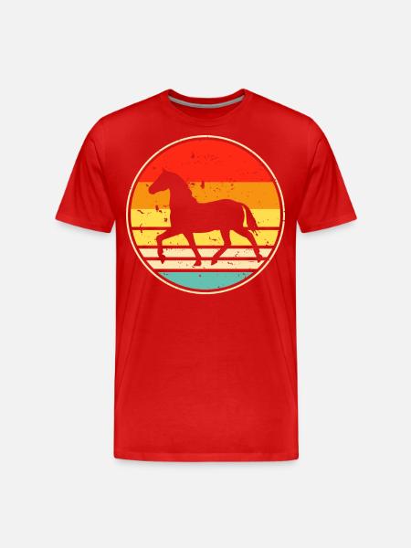 Pferd - Männer Premium Bio T-Shirt - Rot