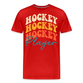 Hockey - T-shirt bio Premium Homme - rouge - Devant - Damien (186cm)