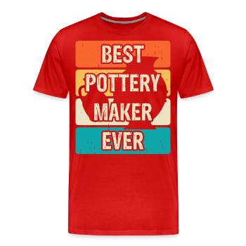 Töpfern Töpferei Töpfer - Männer Premium Bio T-Shirt - Rot - Vorne - Damien (186cm)