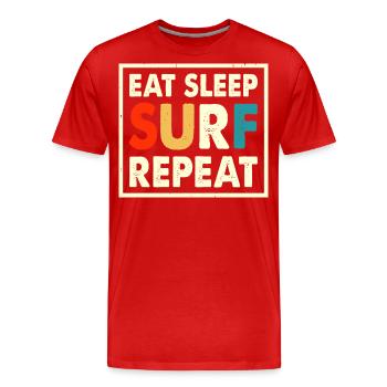 Surfeur - T-shirt bio Premium Homme - rouge - Devant - Damien (186cm)