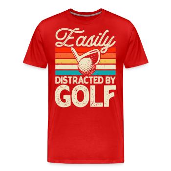 Golf Golfer - Men's Premium Organic T-Shirt - red - Front - Damien (186cm)