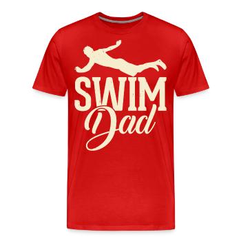 Nageur Natation Papa Papa Papa Papa - T-shirt bio Premium Homme - rouge - Devant - Damien (186cm)
