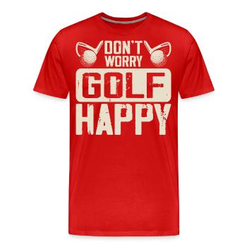 Golf Golfer - Men's Premium Organic T-Shirt - red - Front - Damien (186cm)
