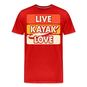 Kajak Kajakfahrer Kajaker - Männer Premium Bio T-Shirt - Rot - Vorne - Damien (186cm)