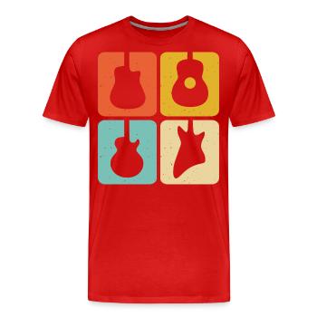 Guitarist Guitar - Men's Premium Organic T-Shirt - red - Front - Damien (186cm)