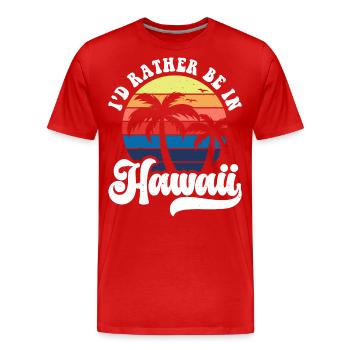 Hawaï - T-shirt bio Premium Homme - rouge - Devant - Damien (186cm)