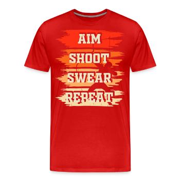 Archer Archery - Men's Premium Organic T-Shirt - red - Front - Damien (186cm)