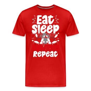 Bowling - Men's Premium Organic T-Shirt - red - Front - Damien (186cm)