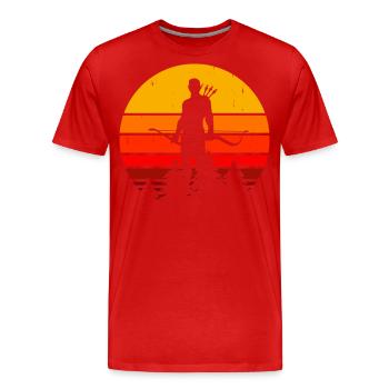Bogenschütze Bogenschießen - Männer Premium Bio T-Shirt - Rot - Vorne - Damien (186cm)
