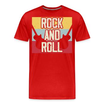 Rock And Roll - Männer Premium Bio T-Shirt - Rot - Vorne - Damien (186cm)