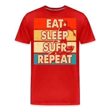Surfeur - T-shirt bio Premium Homme - rouge - Devant - Damien (186cm)
