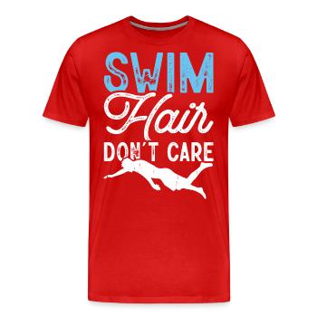 Swimming Float - Men's Premium Organic T-Shirt - red - Front - Damien (186cm)