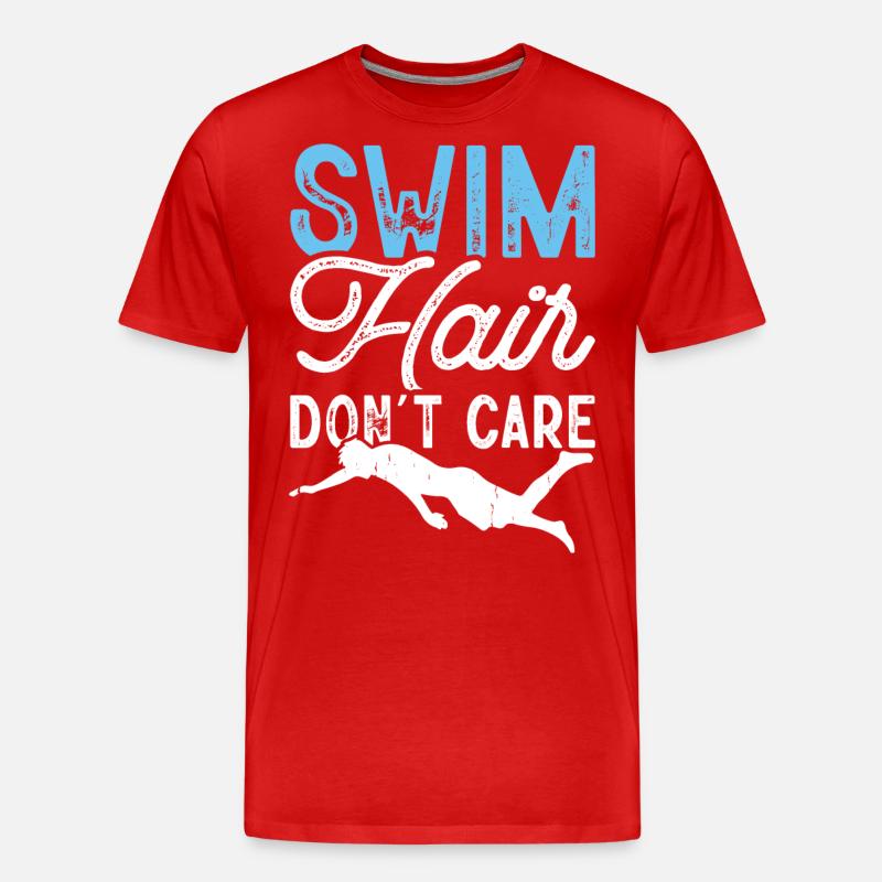 Schwimmen Schwimmer - Männer Premium Bio T-Shirt - Rot