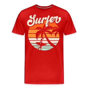Surfeur - T-shirt bio Premium Homme - rouge - Devant - Damien (186cm)