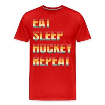Hockey - Männer Premium Bio T-Shirt - Rot - Vorne - Damien (186cm)
