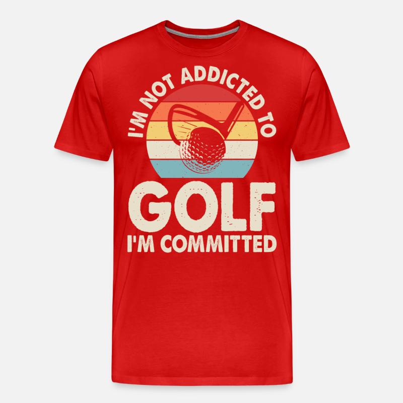 Golf Golfer - Männer Premium Bio T-Shirt - Rot