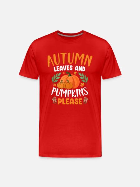Autumn Leaves And Pumpkins Please - Men's Premium Organic T-Shirt - red