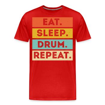 Schlagzeug Schlagzeuger Drummer - Männer Premium Bio T-Shirt - Rot - Vorne - Damien (186cm)