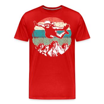 Skydiving - Men's Premium Organic T-Shirt - red - Front - Damien (186cm)