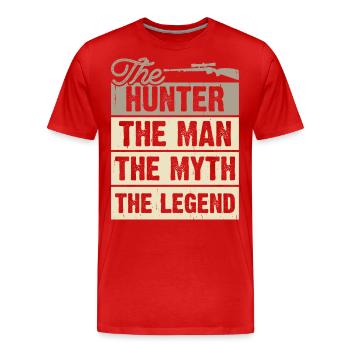 Jagen Jäger - Männer Premium Bio T-Shirt - Rot - Vorne - Damien (186cm)