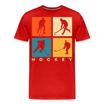Hockey - T-shirt bio Premium Homme - rouge - Devant - Damien (186cm)