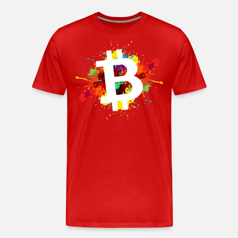 Bitcoin Krypto Kryptowährung - Männer Premium Bio T-Shirt - Rot