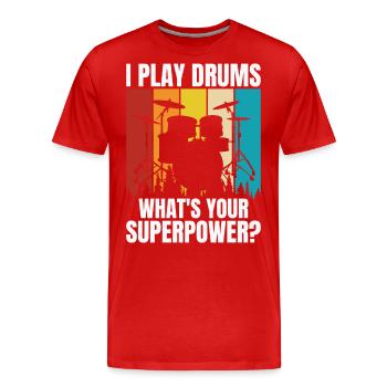 Schlagzeug Schlagzeuger Drummer - Männer Premium Bio T-Shirt - Rot - Vorne - Damien (186cm)