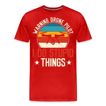 Drohne - Männer Premium Bio T-Shirt - Rot - Vorne - Damien (186cm)