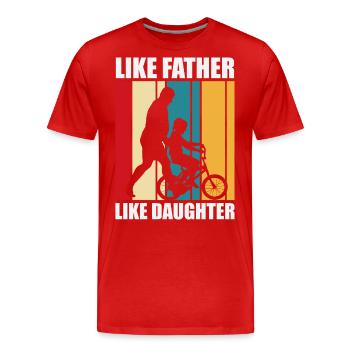 Father and daughter - Men's Premium Organic T-Shirt - red - Front - Damien (186cm)
