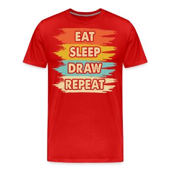 Dessin Peinture - T-shirt bio Premium Homme - rouge - Devant - Damien (186cm)