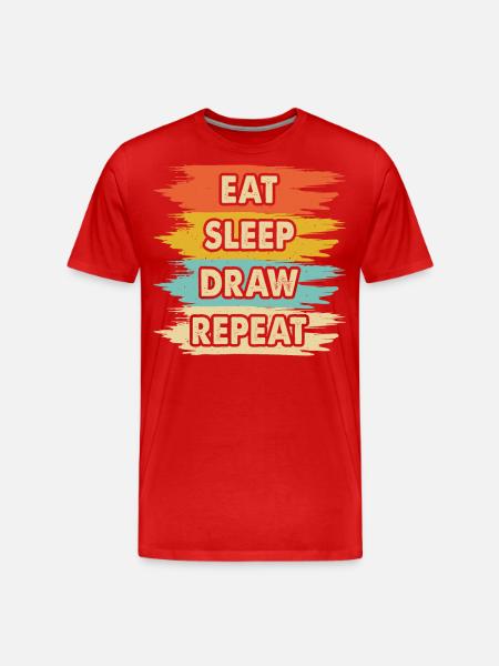Drawing Painting - Men's Premium Organic T-Shirt - red