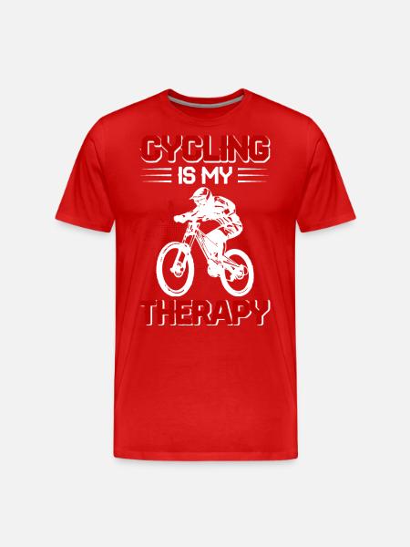 Cycling Is My Therapy - Männer Premium Bio T-Shirt - Rot