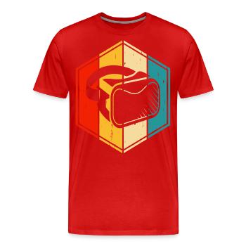 VR Virtuel Reality - Männer Premium Bio T-Shirt - Rot - Vorne - Damien (186cm)