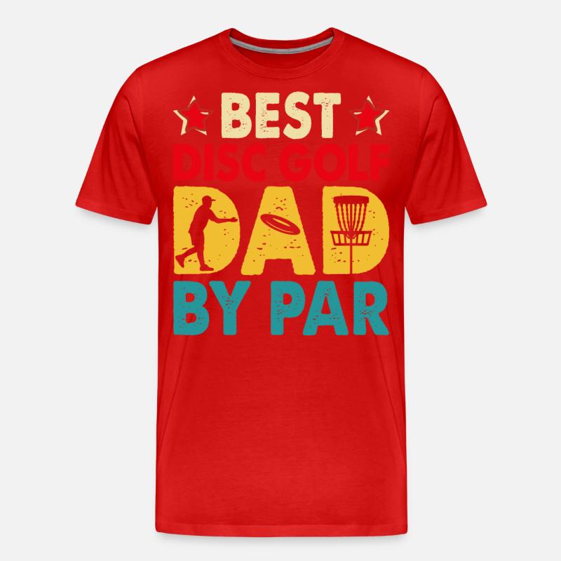 Discgolf Disc Golf Papa Vater - Männer Premium Bio T-Shirt - Rot