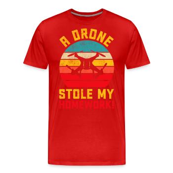 Drohne - Männer Premium Bio T-Shirt - Rot - Vorne - Damien (186cm)