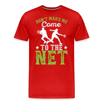 Tennis - Männer Premium Bio T-Shirt - Rot - Vorne - Damien (186cm)