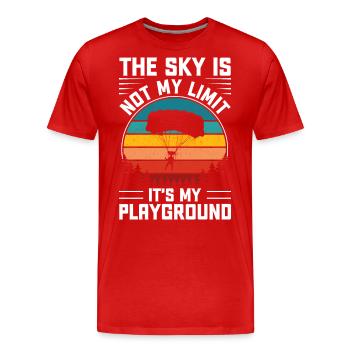 Parachutisme - T-shirt bio Premium Homme - rouge - Devant - Damien (186cm)