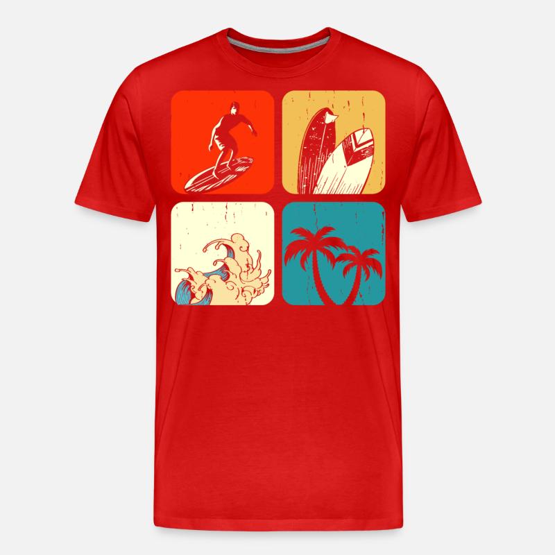 Surfen Surfer - Männer Premium Bio T-Shirt - Rot