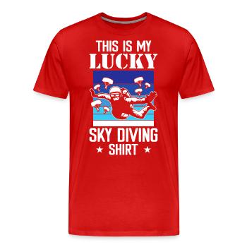 Skydive skydiving - Männer Premium Bio T-Shirt - Rot - Vorne - Damien (186cm)