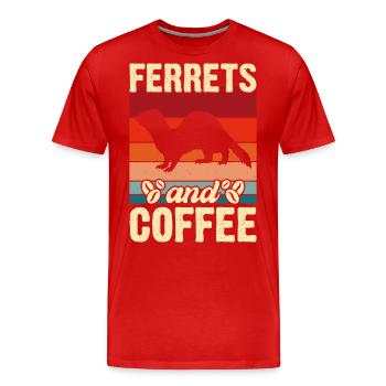 Frettchen - Männer Premium Bio T-Shirt - Rot - Vorne - Damien (186cm)